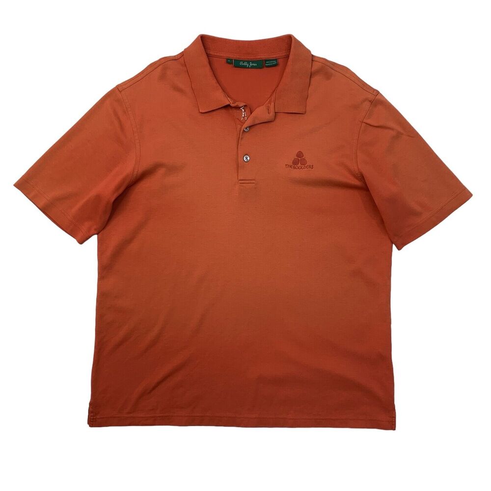 Bobby Jones Shirt Men L Large Gradiant Orange Boulders Course Polo Scottsdale AZ